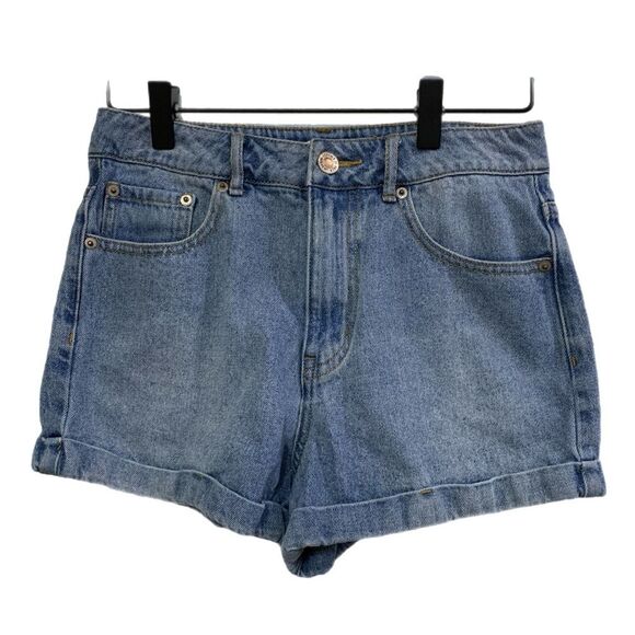 Forever 21 Jean Shorts Medium Wash Low Rise Cuffed Hem Women's Blue 25. - Picture 1 of 8